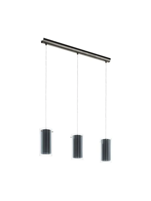 EGLO PINTO TEKSTIL LANGBORD 3L E27 BS/GRÅ/KLAR