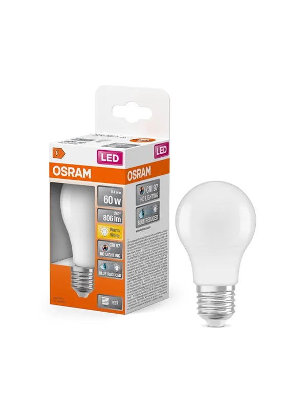 Osram LED-lyspære LED Comfort standard frosted 806lm 9.4W/927 (60W) E27