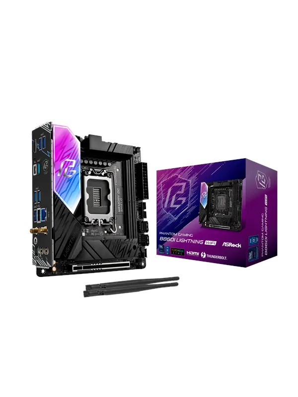 ASRock B860I Lightning WiFi Hovedkort - Intel B860 - Intel LGA1851 socket - DDR5 RAM - Mini-ITX