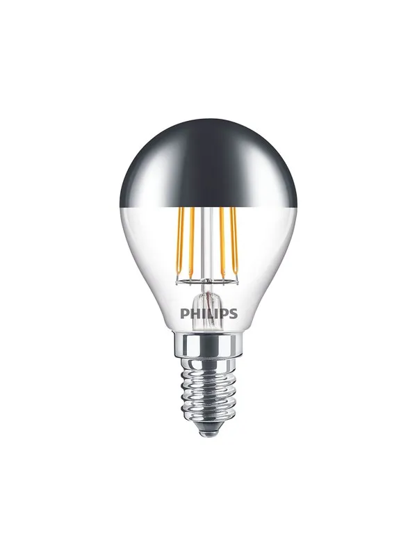Philips LED-lyspære Classic Krone 4W/827 (35W) Silver E14