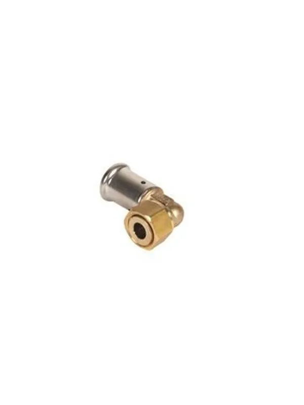 Henco press swivel adapter with flat sealing bent 90° 26 mm x 34