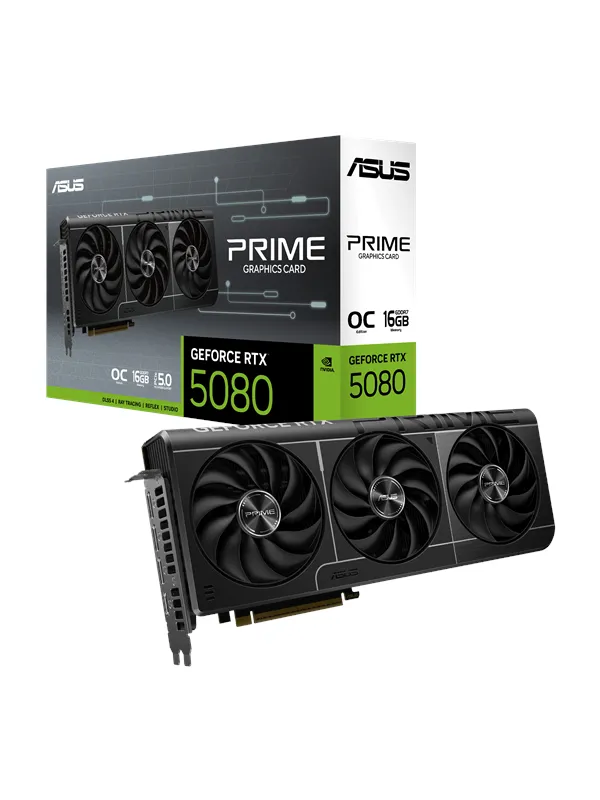 ASUS GeForce RTX 5080 Prime EVO OC - 16GB GDDR7 RAM - Grafikkort
