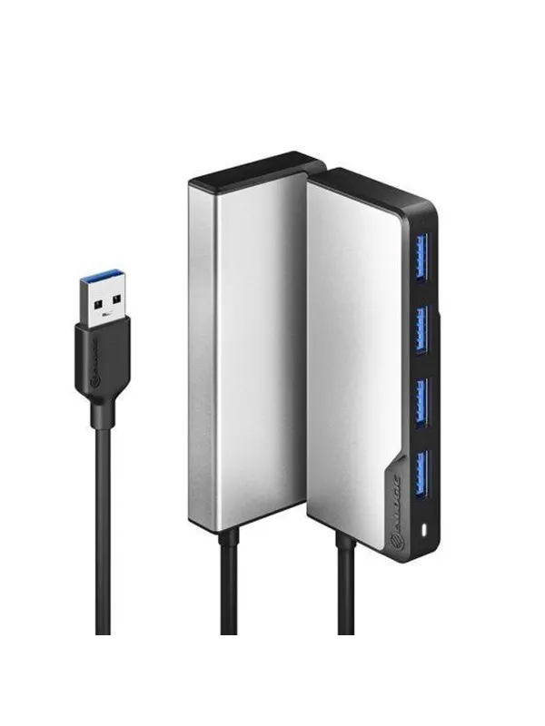 ALOGIC USB-A Fusion SWIFT 4-port Hub - Space Grey USB-hub - USB 3.2 - 4 porter - Grå