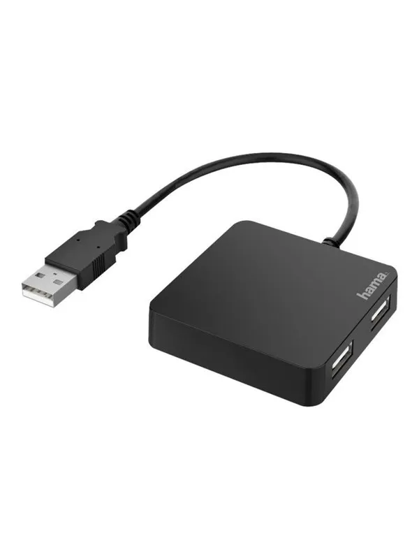 Hama hub - 4 ports USB-hub - 4 porter - Svart