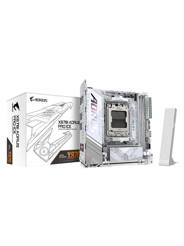 GIGABYTE X870I AORUS PRO ICE Hovedkort - AMD X870 - AMD AM5 socket - DDR5 RAM - Mini-ITX
