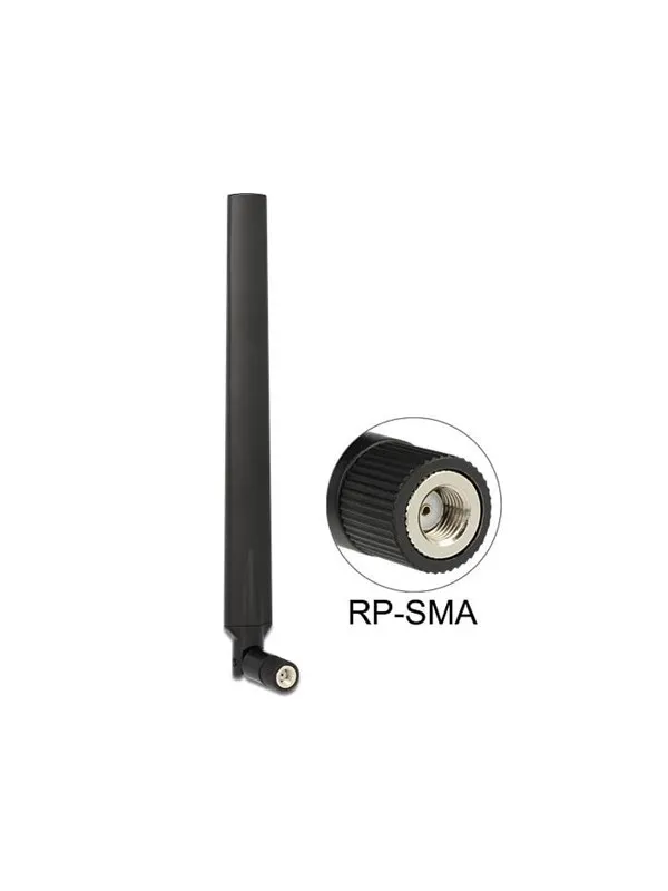 DeLOCK WLAN 802.11 ac/a/h/b/g/n Antenna RP-SMA plug 5 - 7 dBi omnidirectional with tilt joint black