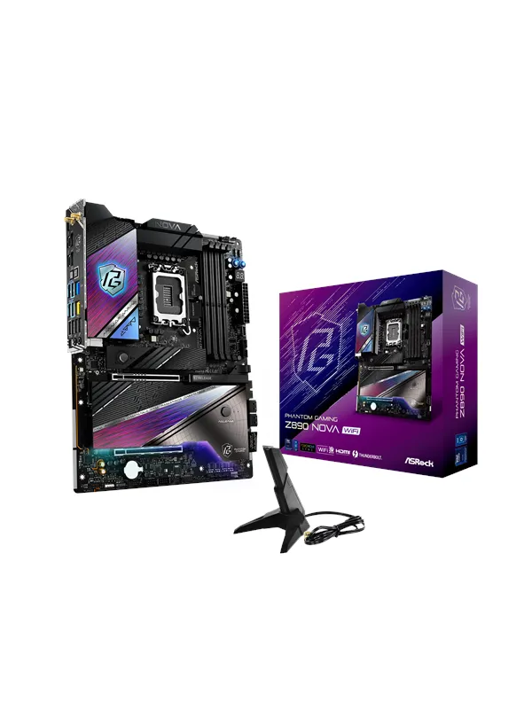 ASRock Z890 NOVA WIFI Hovedkort - Intel Z890 - Intel LGA1851 socket - DDR5 RAM - ATX