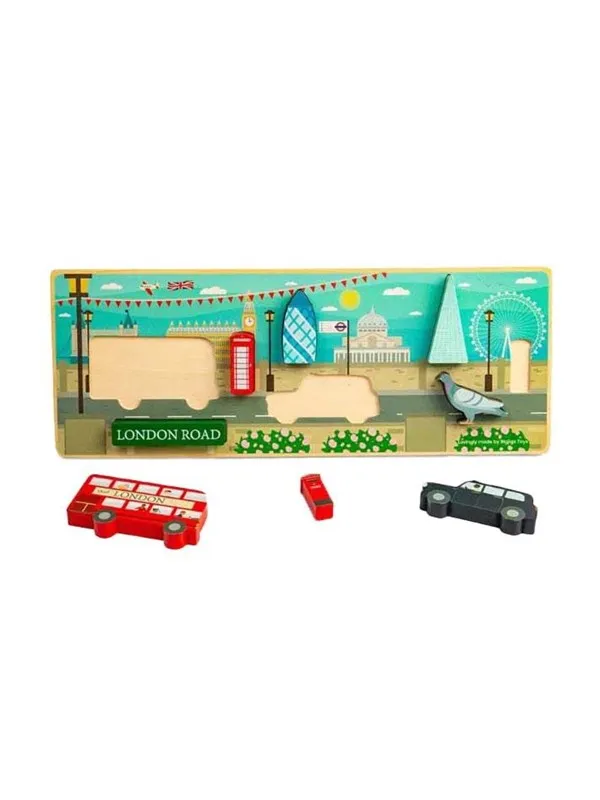 Bigjigs Wooden London Chunky Puzzle Pack of 8.