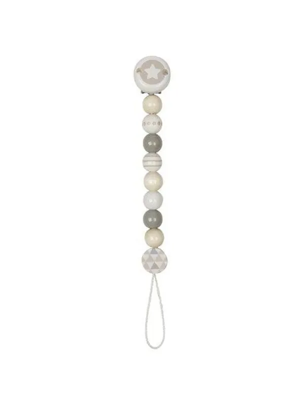 Goki Wooden Pacifier Chain Star Gray