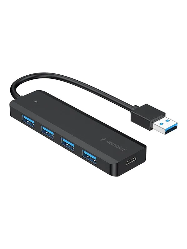 Gembird UHB-U3P4P-02 - hub - 4 ports USB-hub - USB 3.2 - 4 porter - Svart