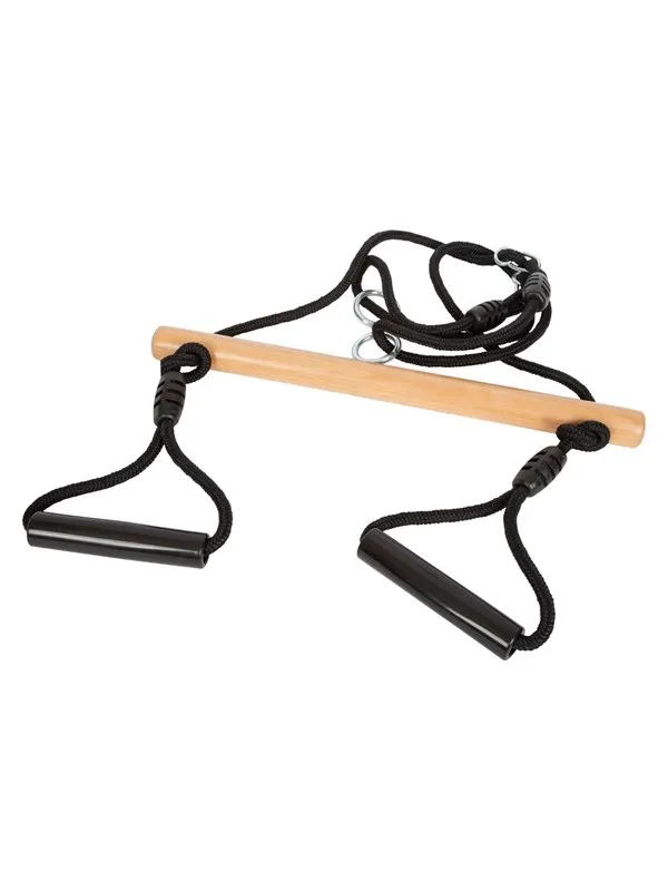 Small Foot - Wooden Trapeze Swing with Gymnastics Rings Black Line