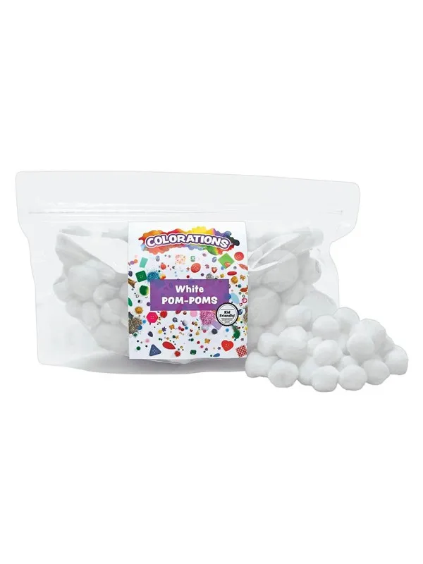 Colorations - Pom Poms White 100pcs.