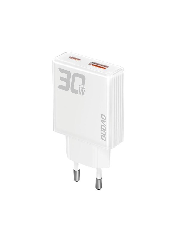 Dudao GaN  A30EU 30W USB-A / USB-C Wall Charger - White