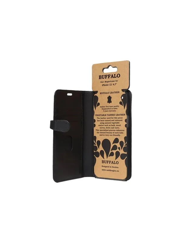 Buffalo Leather Wallet for iPhone 12 Pro Max - Black