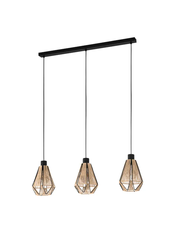 EGLO ADWICKLE long table pendant black/natural
