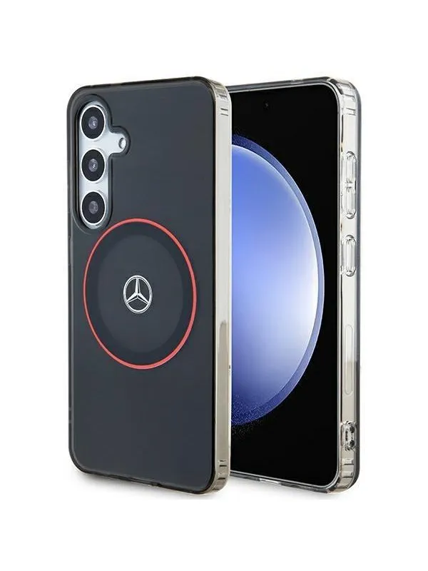Mercedes  Double Layer W Red MagSafe Case for Samsung Galaxy S24 - Black
