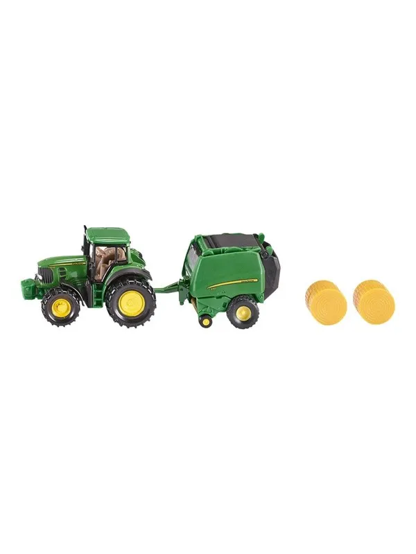SIKU John Deere Tractor m/rundballepresse