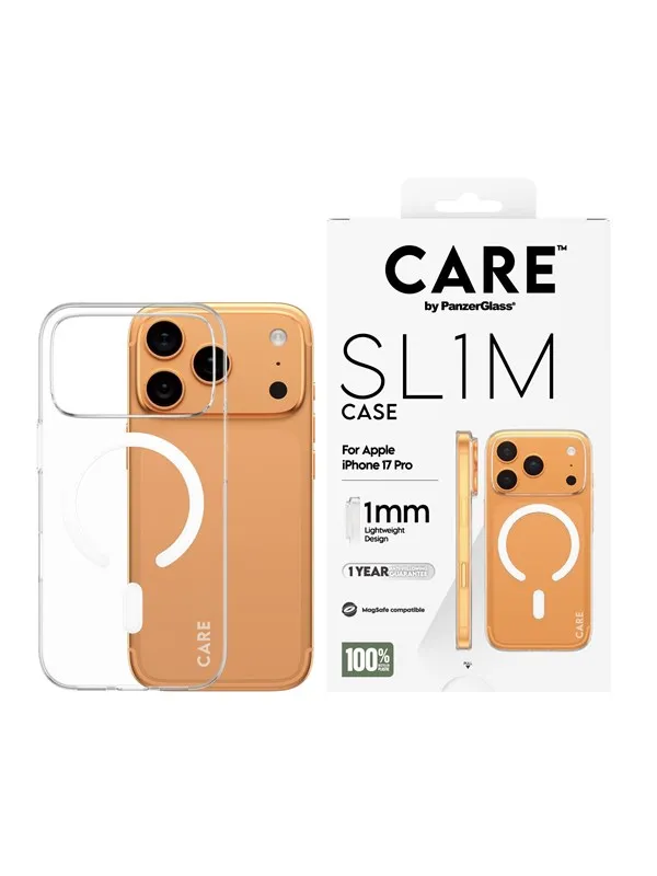 CARE by PanzerGlass SL1M Case Transparent w. MagSafe iPhone 17 Pro