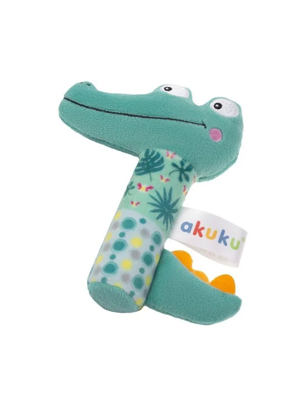 Akuku Soft plush rattle/squeaker Crocodile
