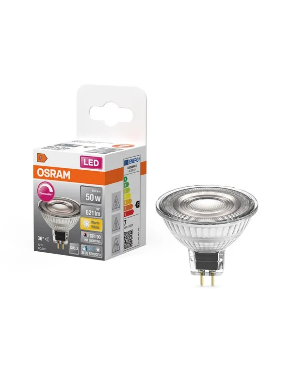Osram LED-lyspære LED Comfort MR16 36° 621lm 8W/927 (50W) GU5.3 dimmable GU5.3
