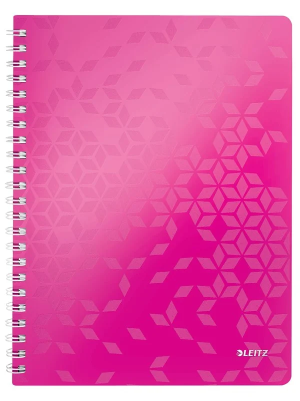 Leitz Notatbok  WOW PP A4 Linjer 80 ark Rosa