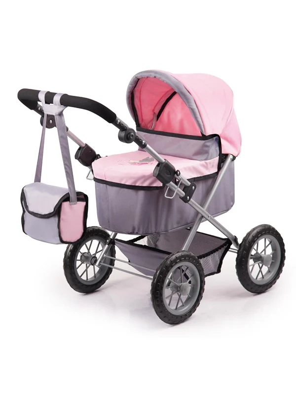 Bayer Design Dolls Pram Trendy - Gray/Pink (13008AA)