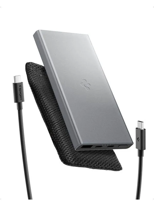 Spigen Essential 10 -000mAh 22.5W Portable Charger - gray EA2210 Nødlader - Grey - 10000 mAh