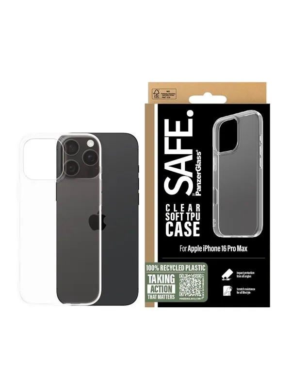 SAFE by PanzerGlass TPU Case iPhone 16 Pro Max | Transparent