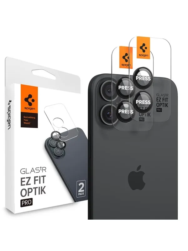 Spigen Glass tR EZ Fit Optik Pro 2 Pack - black - iPhone 17/16 / 16 Plus