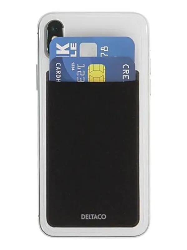 Deltaco Adhesive Credit Card Holder - Black