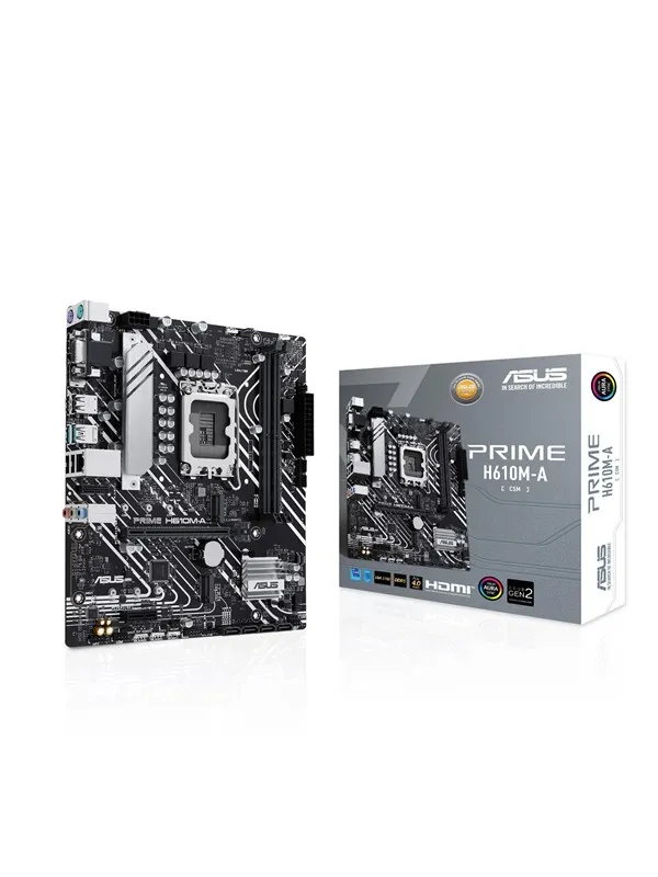 ASUS PRIME H610M-A-CSM Hovedkort - Intel H610 - Intel LGA1700 socket - DDR5 RAM - Micro-ATX