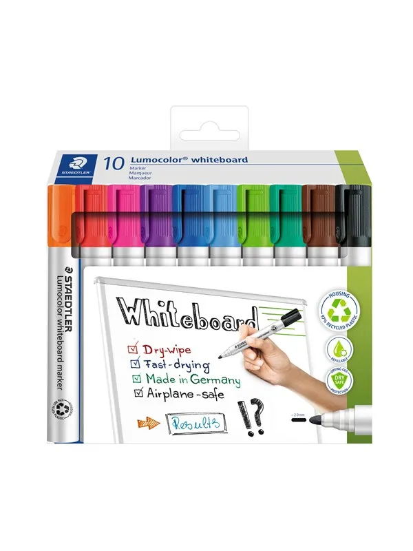Staedtler Whiteboard mark. Lumocolor 10pcs wallet