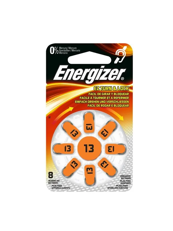 Energizer Hearing Aid Battery Zinc Air 13 - 8 Pack
