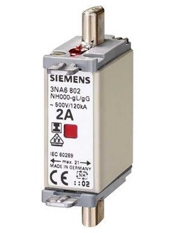 Siemens Lv hrc fuse link 500v s.000 63 a iso ci 3na6822