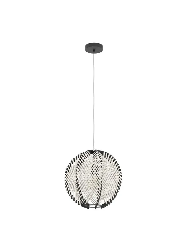 EGLO WAVERTON PENDEL Ø400 E27 SVART/TRE/HVIT