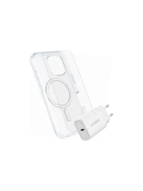 OtterBox KIT Apple iPhone 16 (Symmetry Clear MagSafe / Premium Glass / EU USB-C Wall Charger 30W - white)