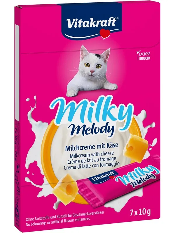 Vitakraft Milky Melody Melkekrem med Ost (7-Pack x 10g)