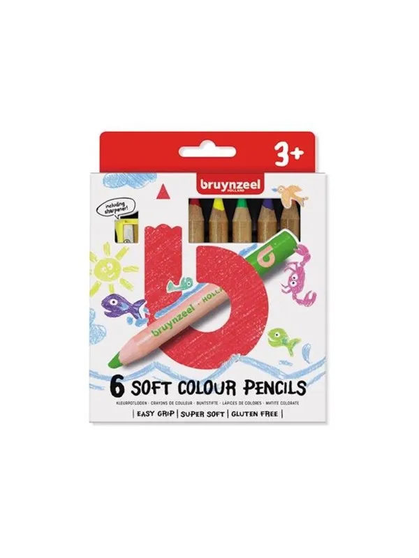 Bruynzeel Kids Soft Colored Pencils 6 pcs.