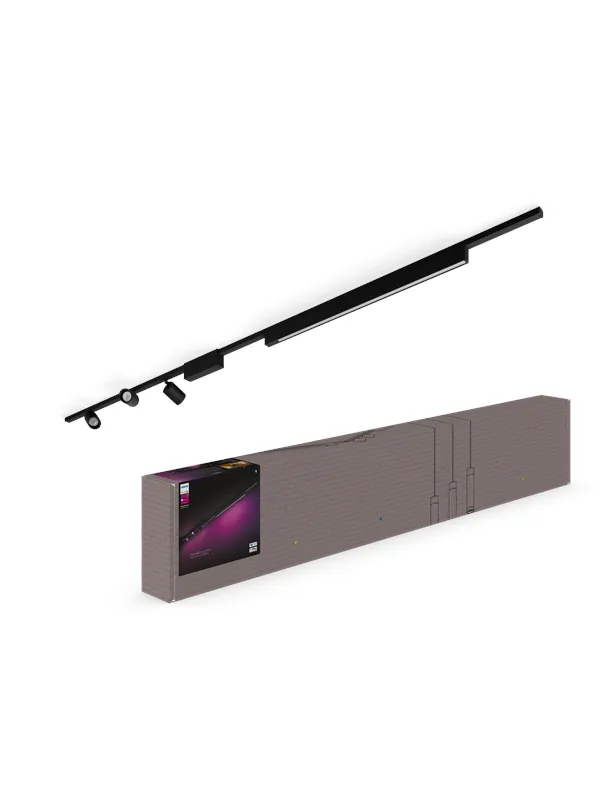 Philips Hue Perifo Ceiling Set - 3 Cylinder Spots + Lightbar - Black