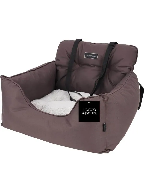 Nordic Paws - Car seat Luxury Brown Cozy - 53x50x35 cm