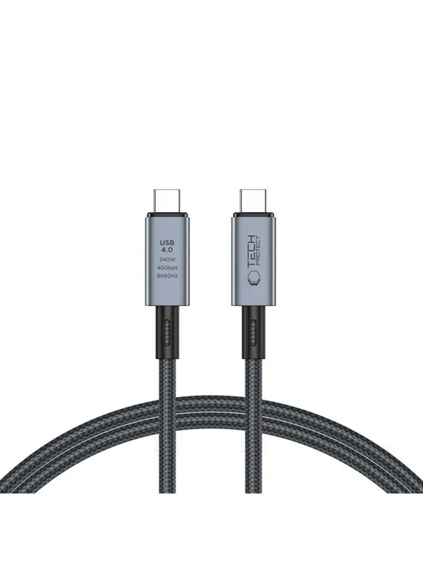 Tech-Protect  UltraBoost Max USB-C 4.0 / USB-C 4.0 PD 240W 8K 40Gbps 1m Cable - Grey