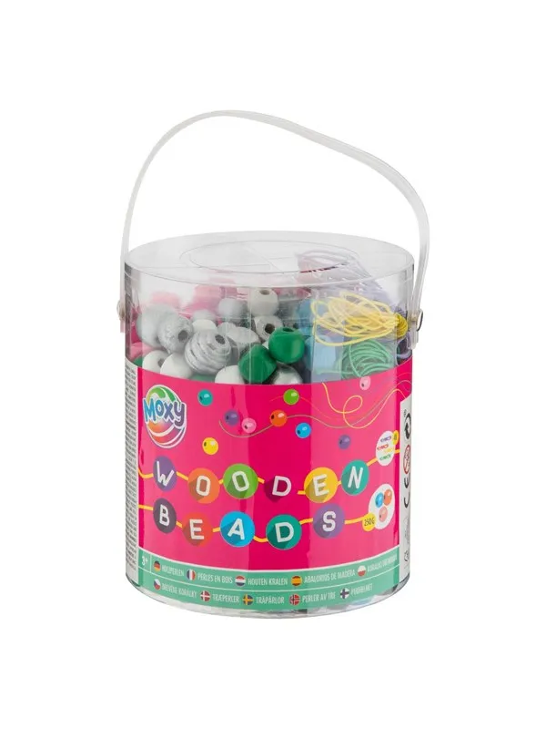 Creative Craft Group Bucket with Wooden Beads 250gr.
