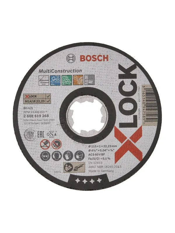 Bosch X-LOCK Multi Material, 115 x 1 x 22,23, rett skjæring ACS 60 V BF, 115 mm, 1,0 mm