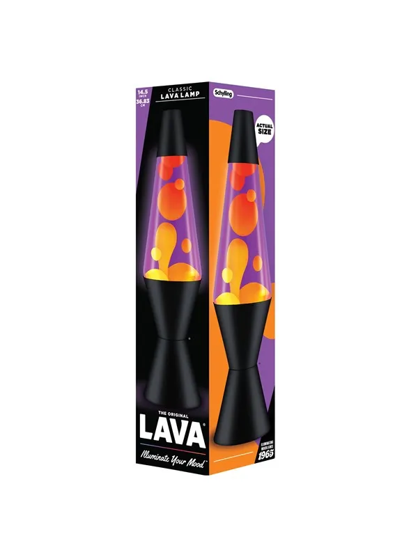 Lava Lamp 37cm Orange/Purple Black Base