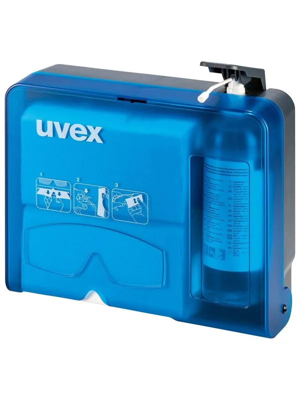 Uvex eyeglass cleaning station