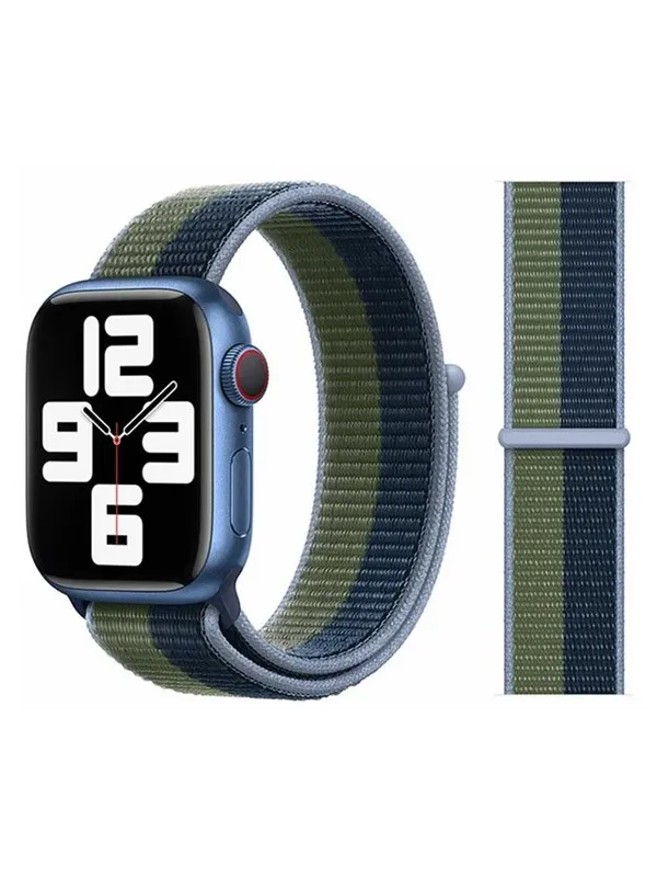 Lippa Apple Watch nylon strap 38/40/41 - Green/blue