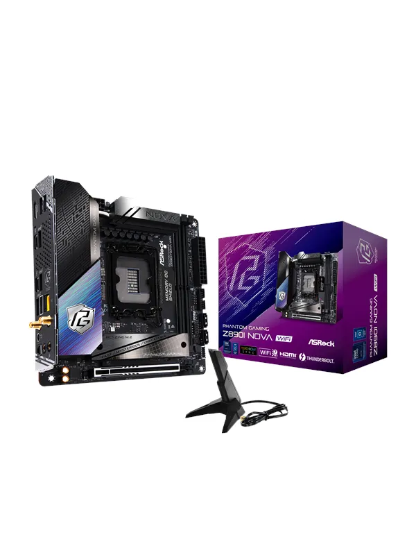 ASRock Z890I NOVA WIFI Hovedkort - Intel Z890 - Intel LGA1851 socket - DDR5 RAM - Mini-ITX
