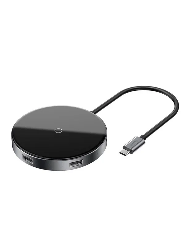 Baseus Mirror series Qi charger and USB-C hub with HDMI 2xUSB 2.0 1xUSB 3.0 and PD USB-hub