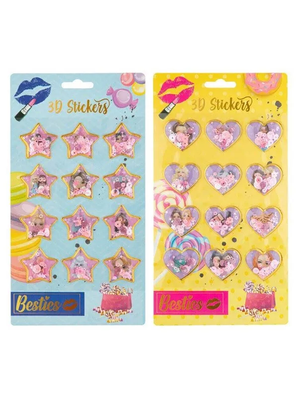 Creative Craft Group BESTIES Stickers 3D with glitter 12 pcs.