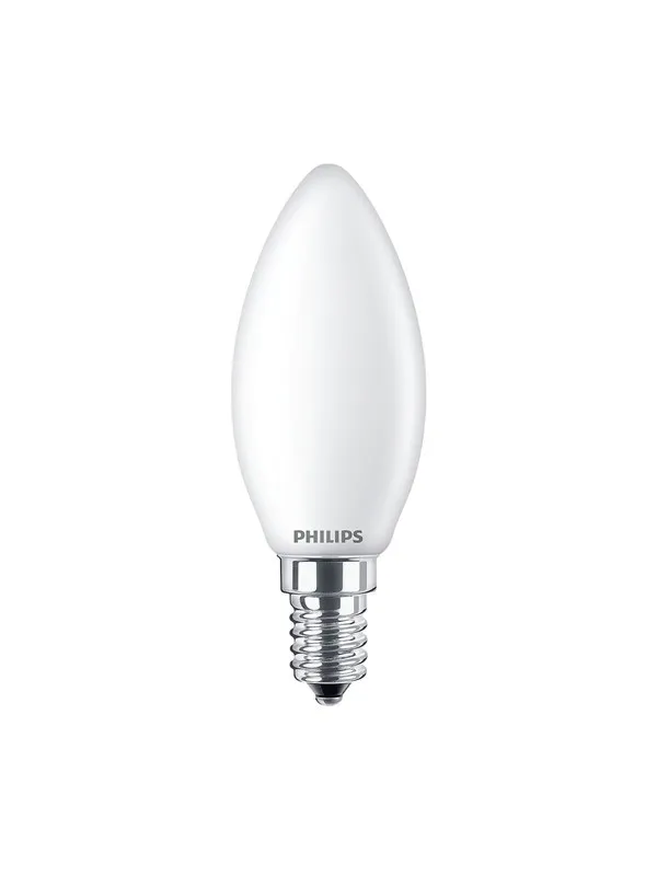 Philips LED-lyspære Classic Candle 4.3W/827 (40W) Frosted E14